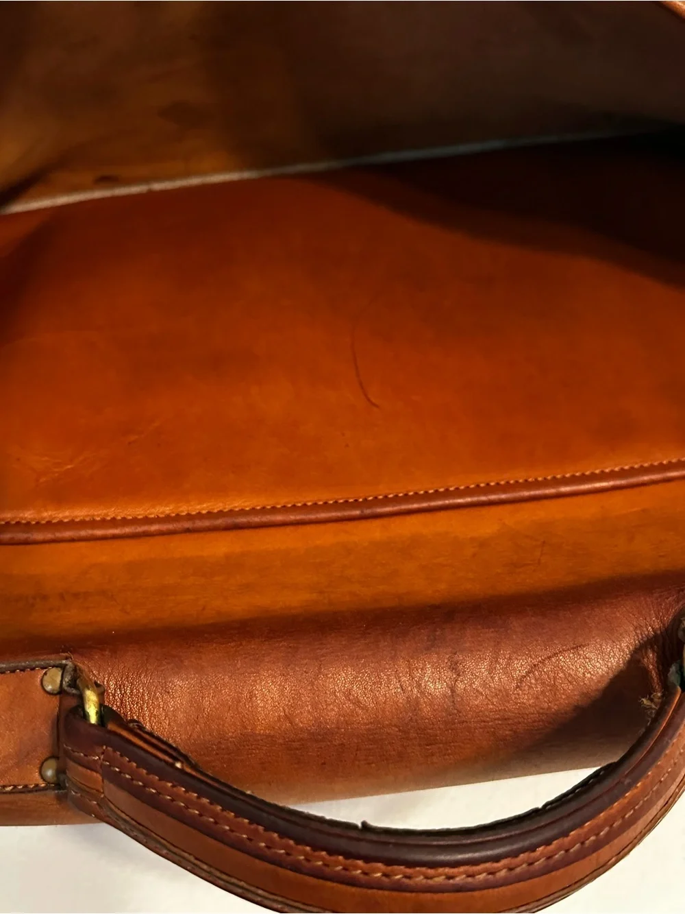 1980s COACH Cognac Leather Briefcase USA Vintage Bag Attache No. 028-8921